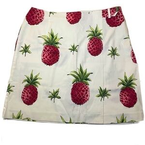 Vtg Talbots Pink Pineapple Skirt 16P summer